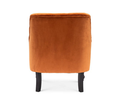 Velvet Orange Armina Accent Chair