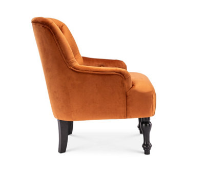Velvet Orange Armina Accent Chair