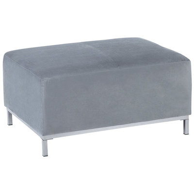 Velvet Ottoman Light Grey OSLO