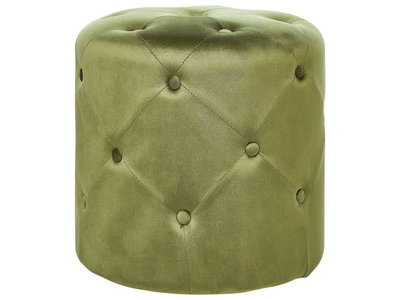 Velvet Pouffe Olive Green COROLLA