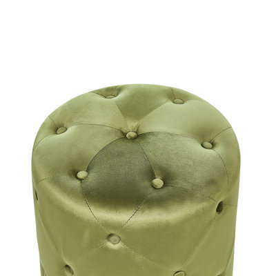 Velvet Pouffe Olive Green COROLLA