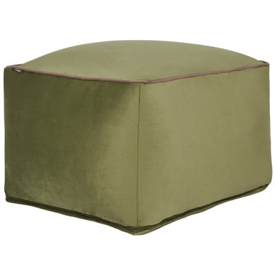 Velvet Pouffe Olive Green DAREYN