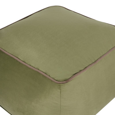 Velvet Pouffe Olive Green DAREYN