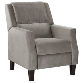 Velvet Recliner Chair Grey EGERSUND