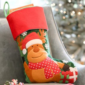 Velvet Reindeer Xmas Tree Decoration Christmas Gift Bag Christmas Stocking