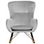 Velvet Rocking Chair Light Grey ELLAN