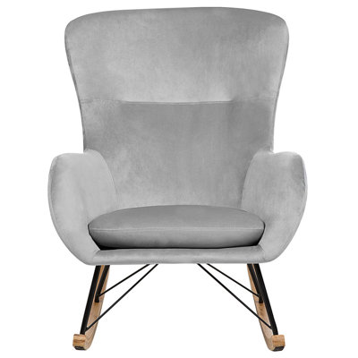 Velvet Rocking Chair Light Grey ELLAN