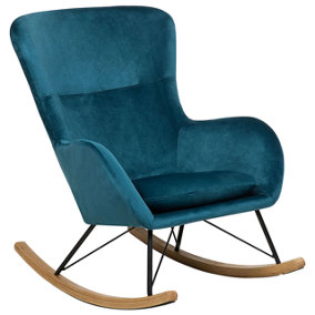 Velvet Rocking Chair Sea Blue ELLAN