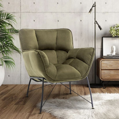 Velvet Sage Green Eliana Accent Chair