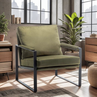Velvet Sage Green Graziana Accent Chair