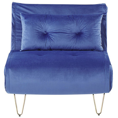 Velvet Sofa Bed Navy Blue VESTFOLD