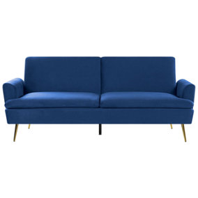 Velvet Sofa Bed Navy Blue VETTRE