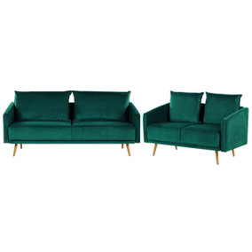 Velvet Sofa Set Emerald Green MAURA