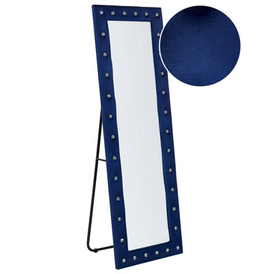 Velvet Standing Mirror 50 x 150 cm Blue ANSOUIS