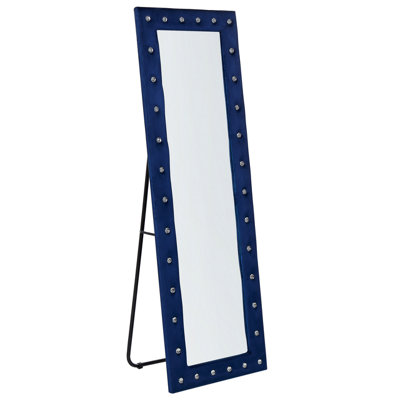 Velvet Standing Mirror 50 x 150 cm Blue ANSOUIS
