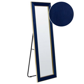 Velvet Standing Mirror 50 x 150 cm Blue LAUTREC