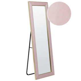 Velvet Standing Mirror 50 x 150 cm Pink LAUTREC