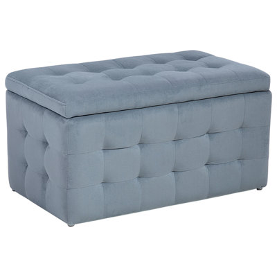 Velvet Storage Ottoman Grey MICHIGAN