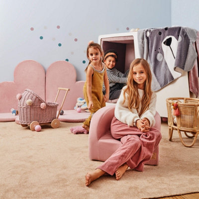 Velvet Toddlers Armchair - Pink