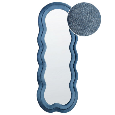 Velvet Wall Mirror 160 cm Blue LACS