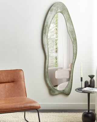 Velvet Wall Mirror 160 Olive Green REIGNY