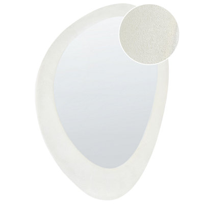 Velvet Wall Mirror 90 cm Off-White AUDES