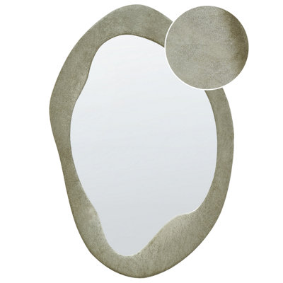 Velvet Wall Mirror 90 cm Olive Green LENAX