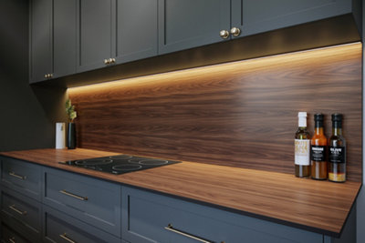 Velvet Walnut compact laminate splashback 3000mm x 1220mm x 6mm Modern ...