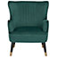 Velvet Wingback Chair Emerald Green VARBERG