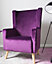 Velvet Wingback Chair Purple ONEIDA