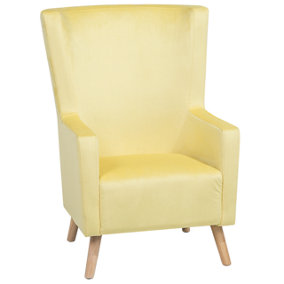 Velvet Wingback Chair Yellow ONEIDA