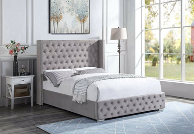 Wingback king size bed outlet frame