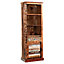 Vema Reclaimed Boat Wood 3 Shelves And 1 Door With Drawers Bookcase