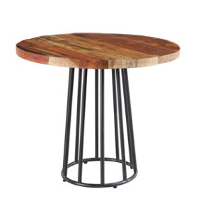 Vema Reclaimed Boat Wood And Metal Base Round Dining Table