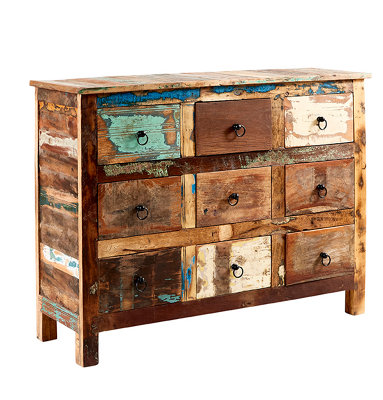 Vema Reclaimed Wooden 9 Drawer Large Sideboard