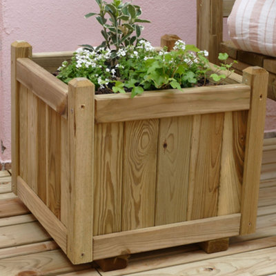 Vendome Outdoor Square Wooden Planter 46cm