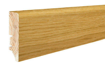 Veneered Solid Wood Skirting Board in Oak. 1.95 m lenght - 60 mm high - Free Clips Price Comparisons | Compare The Build