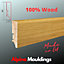 Veneered Solid Wood Skirting Board in Oak. 1.95 m lenght - 60 mm high - Free Clips