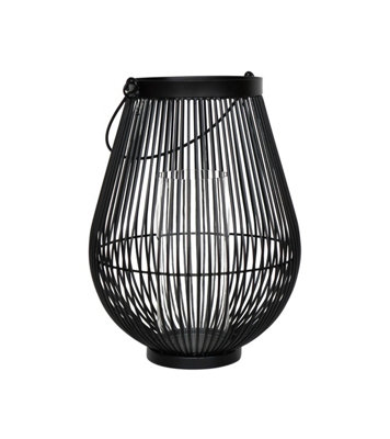 Venere Lantern Black with Glass Insert H34cm W26cm
