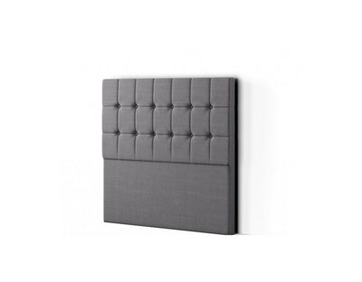 Venezia Headboard Floor Standing Matching Buttons Super King Linen Grey