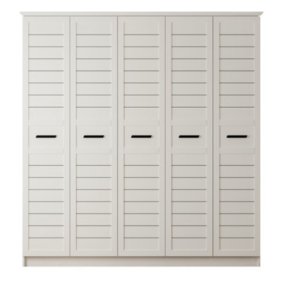 VENICE  5 Door Wardrobe, White