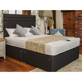 Venice Comfort Care Sprung Divan Bed Set 2FT6 Small Single 2 Drawers Side - Naples Slate