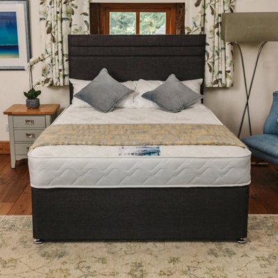 Venice Comfort Care Sprung Divan Bed Set 5FT King 4 Drawers Continental - Naples Slate