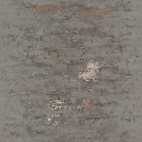 Venice Industrial Metallic Wallpaper In Charcoal And Copper
