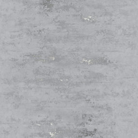 Venice Industrial Metallic Wallpaper In Grey And Silver