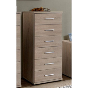 Venice Oak Effect Narrow Chest Of Drawers
