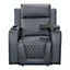 Venice Series One Electric Recliner Chair & Cinema Seat in Grey Leather Aire