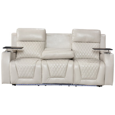 Venice Series Two 3 2 Smart Electric Recliner Cinema Sofa Set in Cream Leather Aire
