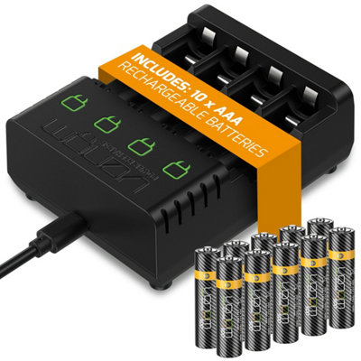 Venom Battery Charging Dock plus 10 x Rechargeable AAA Batteries DIY