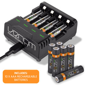 Venom Battery Charging Dock plus 10 x Rechargeable AAA Batteries